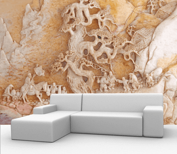 Exquisite Carving Landscape Wallpaper AJ Wallpaper 