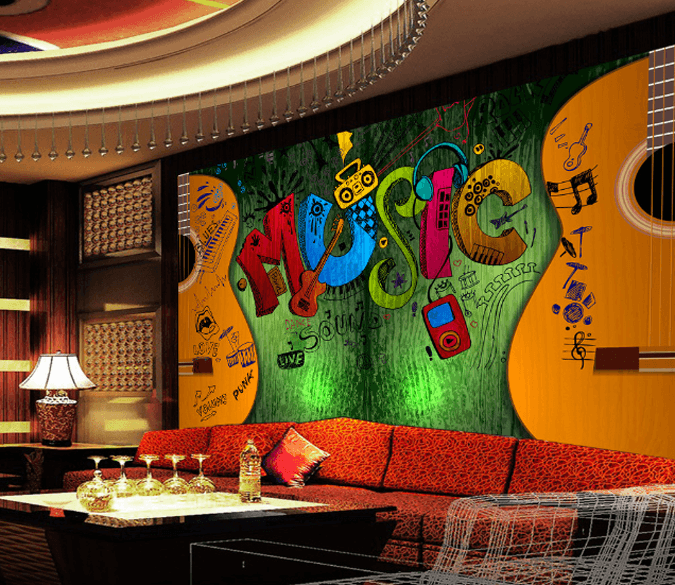 3D Guitar Music 165 Wallpaper AJ Wallpaper 