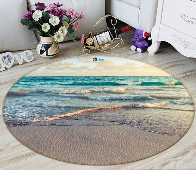 3D Peaceful Sea Scenery 81 Round Non Slip Rug Mat Mat AJ Creativity Home 