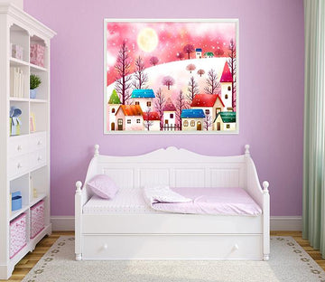 3D Moon Snowflake 008 Fake Framed Print Painting Wallpaper AJ Creativity Home 