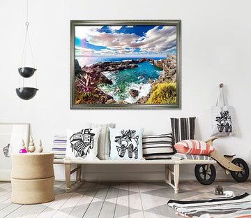 3D Coast Flowers 181 Fake Framed Print Painting Wallpaper AJ Creativity Home 