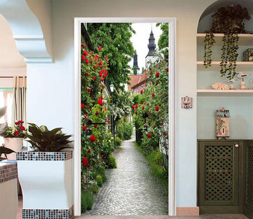 3D Roadside Flowers 85 Door Mural Wallpaper AJ Wallpaper 