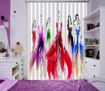 3D Graffiti Fashion Women 590 Curtains Drapes Wallpaper AJ Wallpaper 