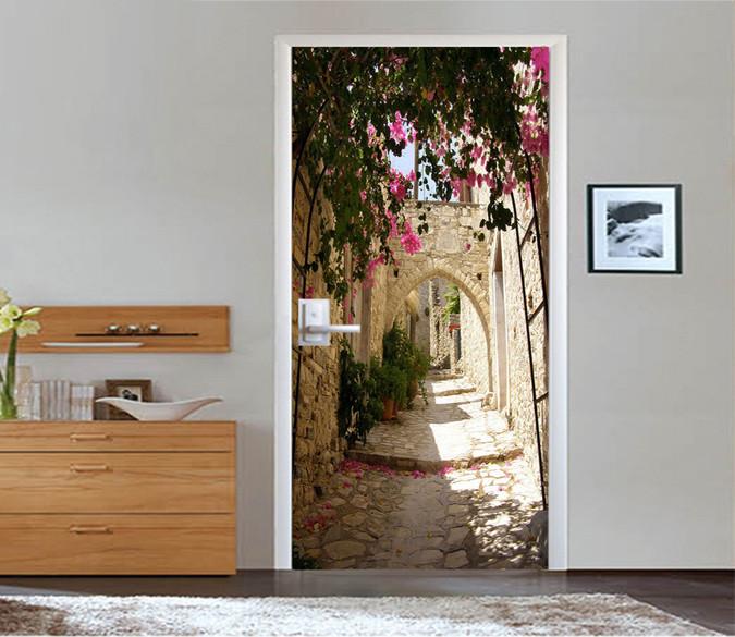 3D Passageway Flowers 85 Door Mural Wallpaper AJ Wallpaper 