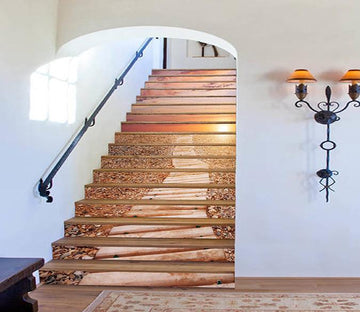 3D Stones Ground Wood Road 1550 Stair Risers Wallpaper AJ Wallpaper 