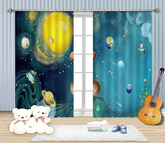 3D Space Scenery 2305 Curtains Drapes Wallpaper AJ Wallpaper 
