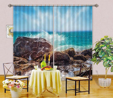 3D Seaside Stones 123 Curtains Drapes Wallpaper AJ Wallpaper 