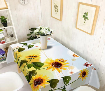 3D Sunflowers Butterflies 206 Tablecloths Wallpaper AJ Wallpaper 