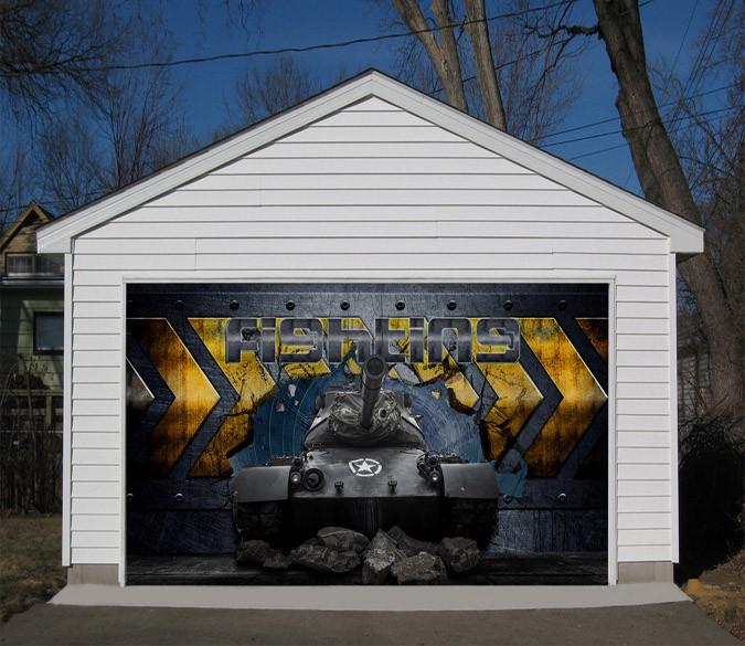 3D Classic Tank 373 Garage Door Mural Wallpaper AJ Wallpaper 