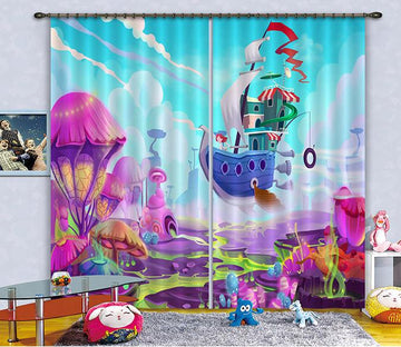 3D Flying Boat 107 Curtains Drapes Wallpaper AJ Wallpaper 