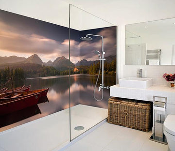 3D Peaceful Lake Scenery 17 Bathroom Wallpaper Wallpaper AJ Wallpaper 