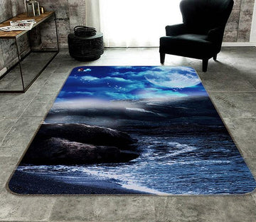3D Lake Bright Moon 139 Non Slip Rug Mat Mat AJ Creativity Home 