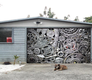 3D Metal Gears 308 Garage Door Mural Wallpaper AJ Wallpaper 
