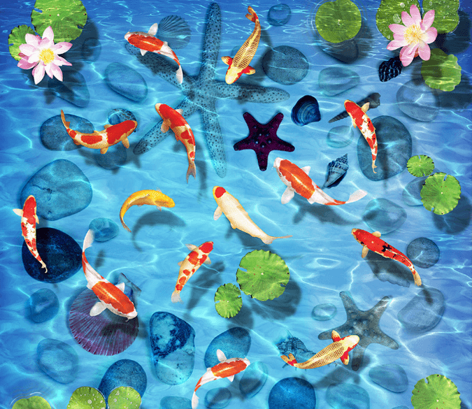 3D Clear Blue Water Floor Mural Wallpaper AJ Wallpaper 2 