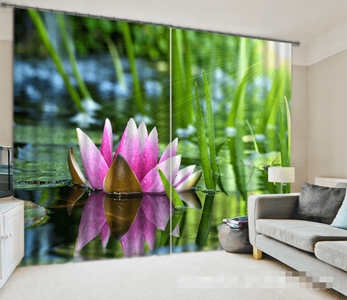 3D Lake Pure Flower 1058 Curtains Drapes Wallpaper AJ Wallpaper 
