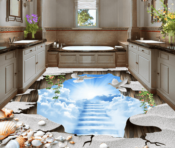 3D Ice Stairs 240 Floor Mural Wallpaper AJ Wallpaper 2 