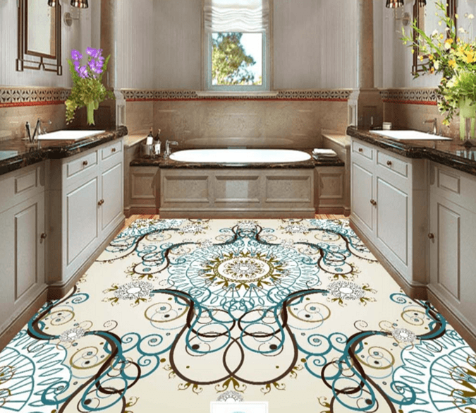 3D Line Blue 162 Floor Mural Wallpaper AJ Wallpaper 2 