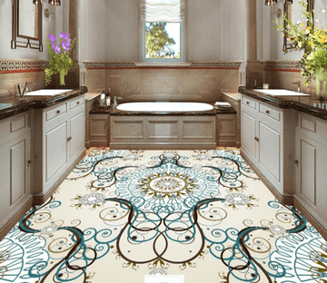 3D Line Blue 162 Floor Mural Wallpaper AJ Wallpaper 2 