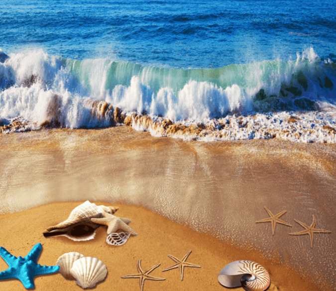 3D Beach Beautiful Wave Floor Mural Wallpaper AJ Wallpaper 2 