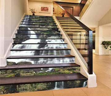 3D Waterfall Rock Formation 955 Stair Risers Wallpaper AJ Wallpaper 
