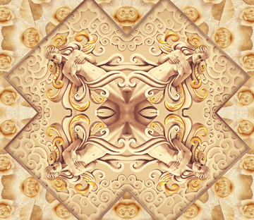 3D Statue Pattern Floor Mural Wallpaper AJ Wallpaper 2 