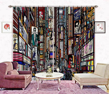 3D City Painting 2236 Curtains Drapes Wallpaper AJ Wallpaper 