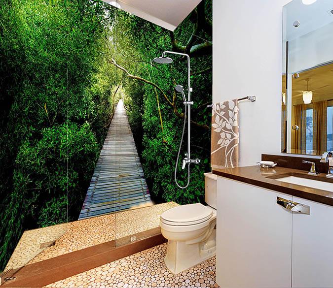 3D Forest Wood Road 40 Bathroom Wallpaper Wallpaper AJ Wallpaper 