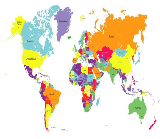 Colored World Map 3 Wallpaper AJ Wallpaper 