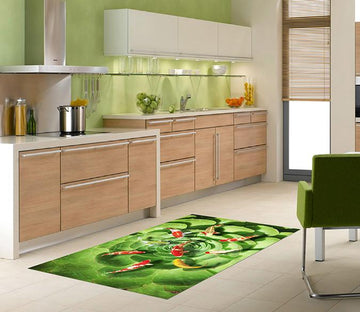 3D Fishes And Plant 170 Kitchen Mat Floor Mural Wallpaper AJ Wallpaper 