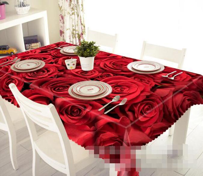 3D Red Roses 1294 Tablecloths Wallpaper AJ Wallpaper 