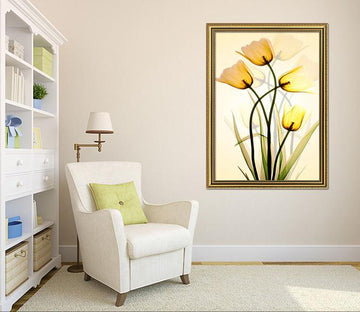 3D Little Yellow Flower 015 Fake Framed Print Painting Wallpaper AJ Creativity Home 