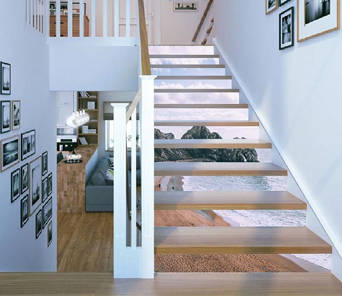 3D Beach Scenery 758 Stair Risers Wallpaper AJ Wallpaper 