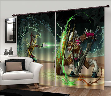 3D Monsters Battle 2455 Curtains Drapes Wallpaper AJ Wallpaper 