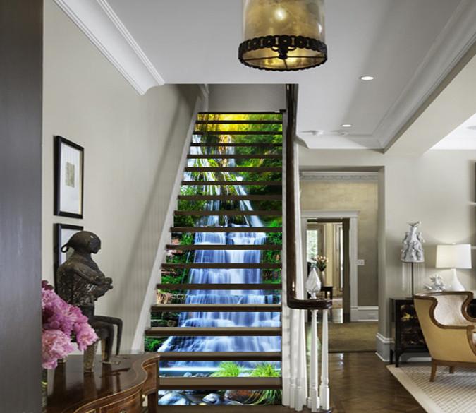 3D Mountain Waterfalls 577 Stair Risers Wallpaper AJ Wallpaper 