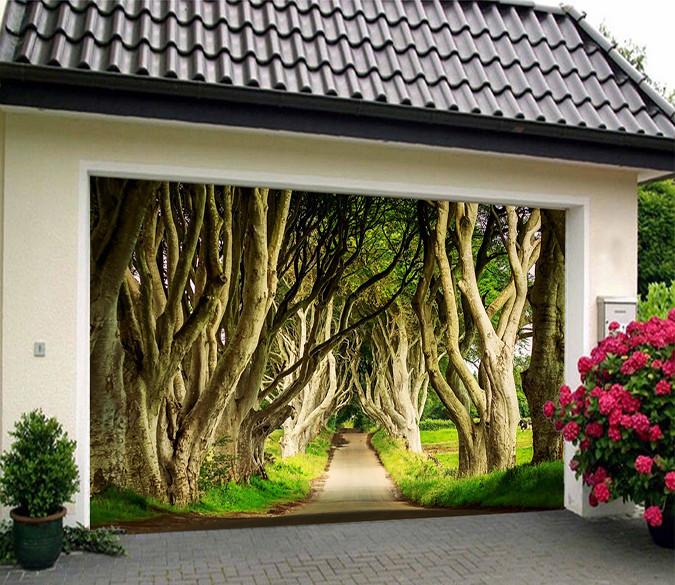 3D Roadside Dancing Trees 180 Garage Door Mural Wallpaper AJ Wallpaper 