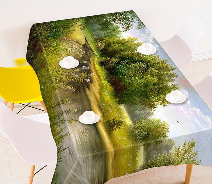 3D Slowly River Scenery 752 Tablecloths Wallpaper AJ Wallpaper 