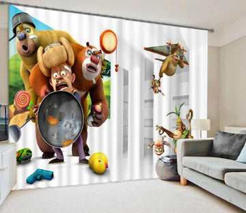 3D Funny Animals 875 Curtains Drapes Wallpaper AJ Wallpaper 