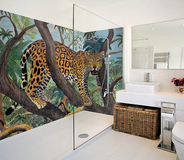 3D Tree Leopard 86 Bathroom Wallpaper Wallpaper AJ Wallpaper 