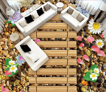 3D Hanging Bridge Floor Mural Wallpaper AJ Wallpaper 2 