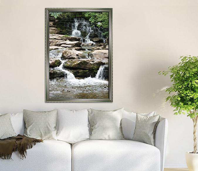3D Small Stream 099 Fake Framed Print Painting Wallpaper AJ Creativity Home 