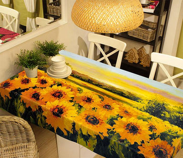 3D Oil Painting Sunflowers 297 Tablecloths Wallpaper AJ Wallpaper 
