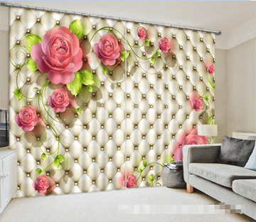 3D Twills And Flowers 1300 Curtains Drapes Wallpaper AJ Wallpaper 