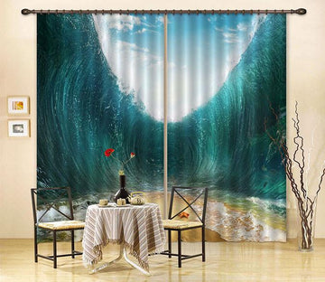 3D Beach High Waves 47 Curtains Drapes Wallpaper AJ Wallpaper 