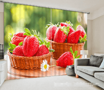 3D Strawberries 1246 Curtains Drapes Wallpaper AJ Wallpaper 