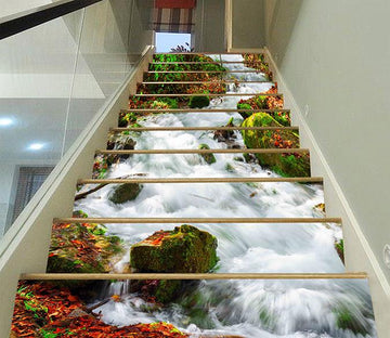 3D Running Creek 402 Stair Risers Wallpaper AJ Wallpaper 