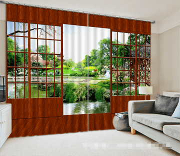 3D Door Pretty Scenery 1330 Curtains Drapes Wallpaper AJ Wallpaper 