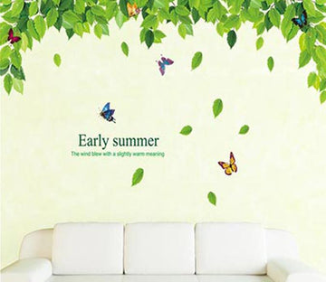 3D Leaves Butterfly 081 Wallpaper AJ Wallpaper 