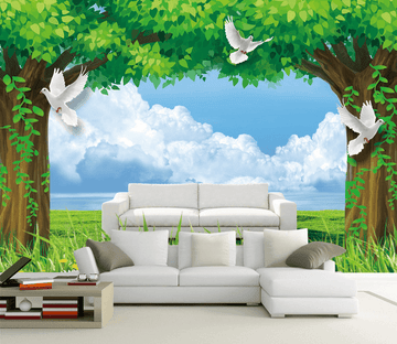 Lawn Doves Wallpaper AJ Wallpaper 