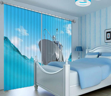 3D Sea Sailing Yacht 238 Curtains Drapes Wallpaper AJ Wallpaper 