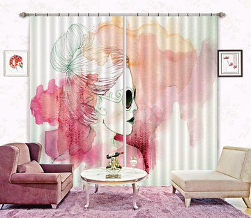 3D Watercolor Woman 24 Curtains Drapes Wallpaper AJ Wallpaper 